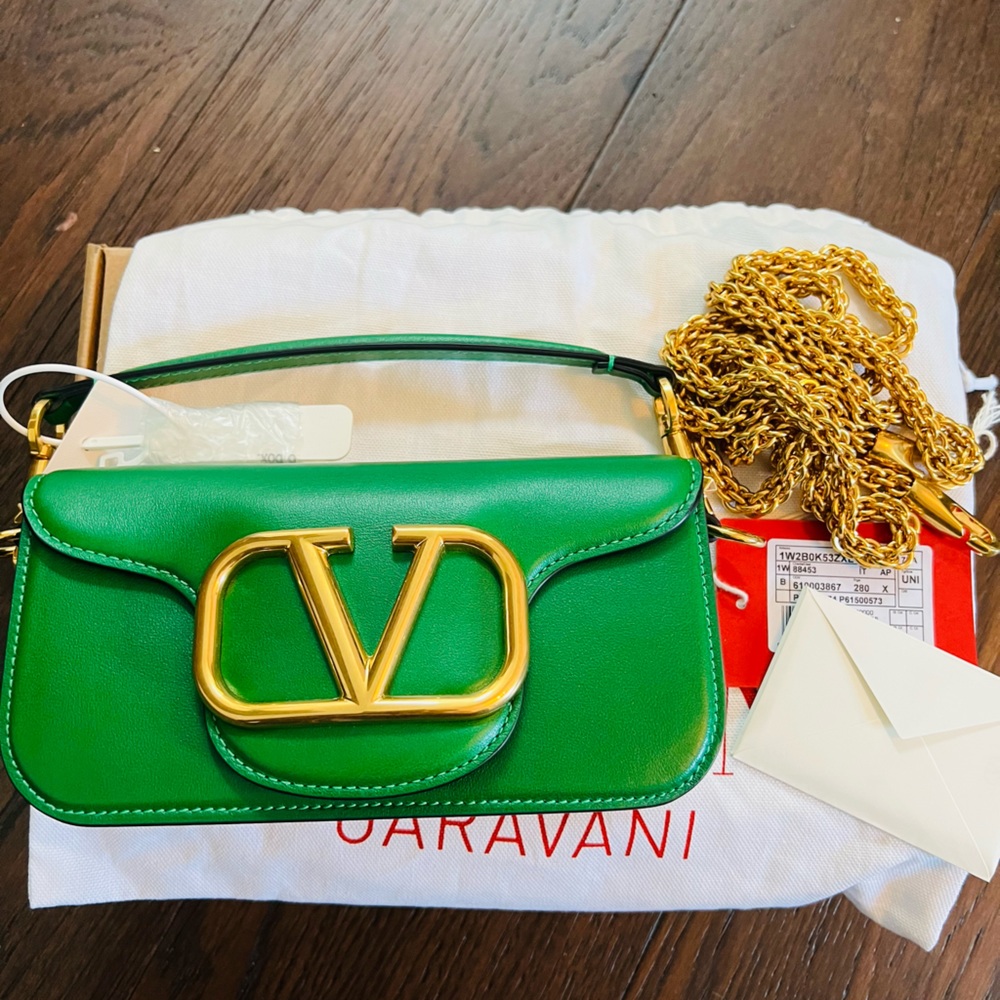 Valentino Garavani Small Locò Leather Shoulder Bag